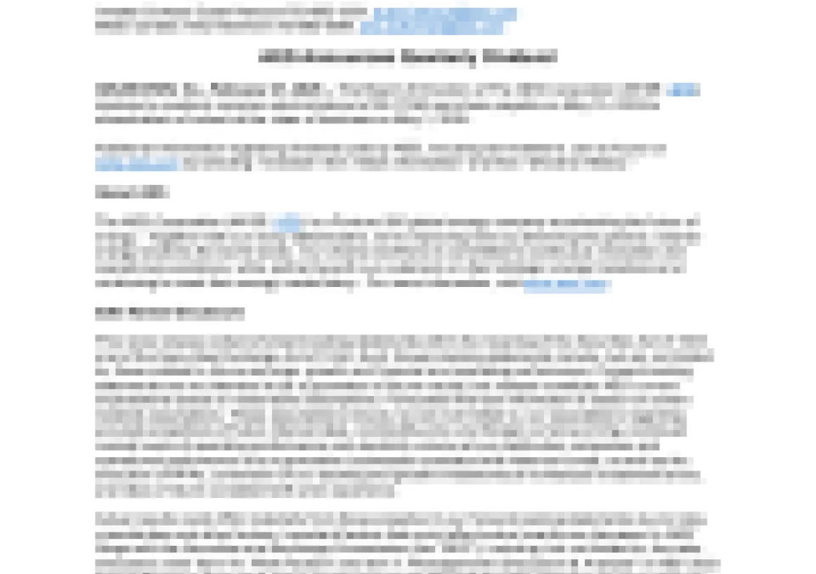 Image of a press release document with the AES logo at the top right. The document is titled 'AES Announces Quarterly Dividend' and includes several paragraphs of text detailing financial information and announcements.