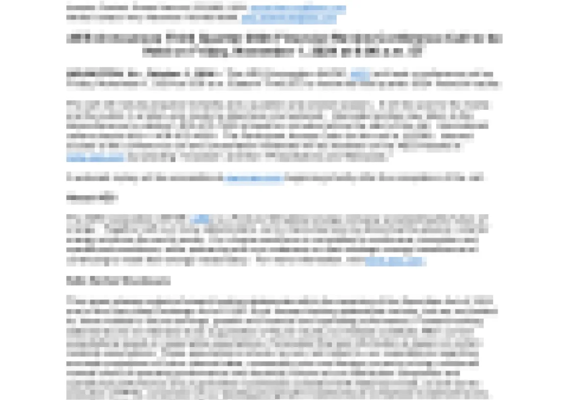 A media advisory document from AES featuring details about the Q3 2023 Financial Results Conference Call. The event is scheduled for Friday, November 3, 2023, at 10:00 a.m. ET. The document includes contact information, an agenda, and instructions for joining the call. The AES logo is displayed at the top right corner.