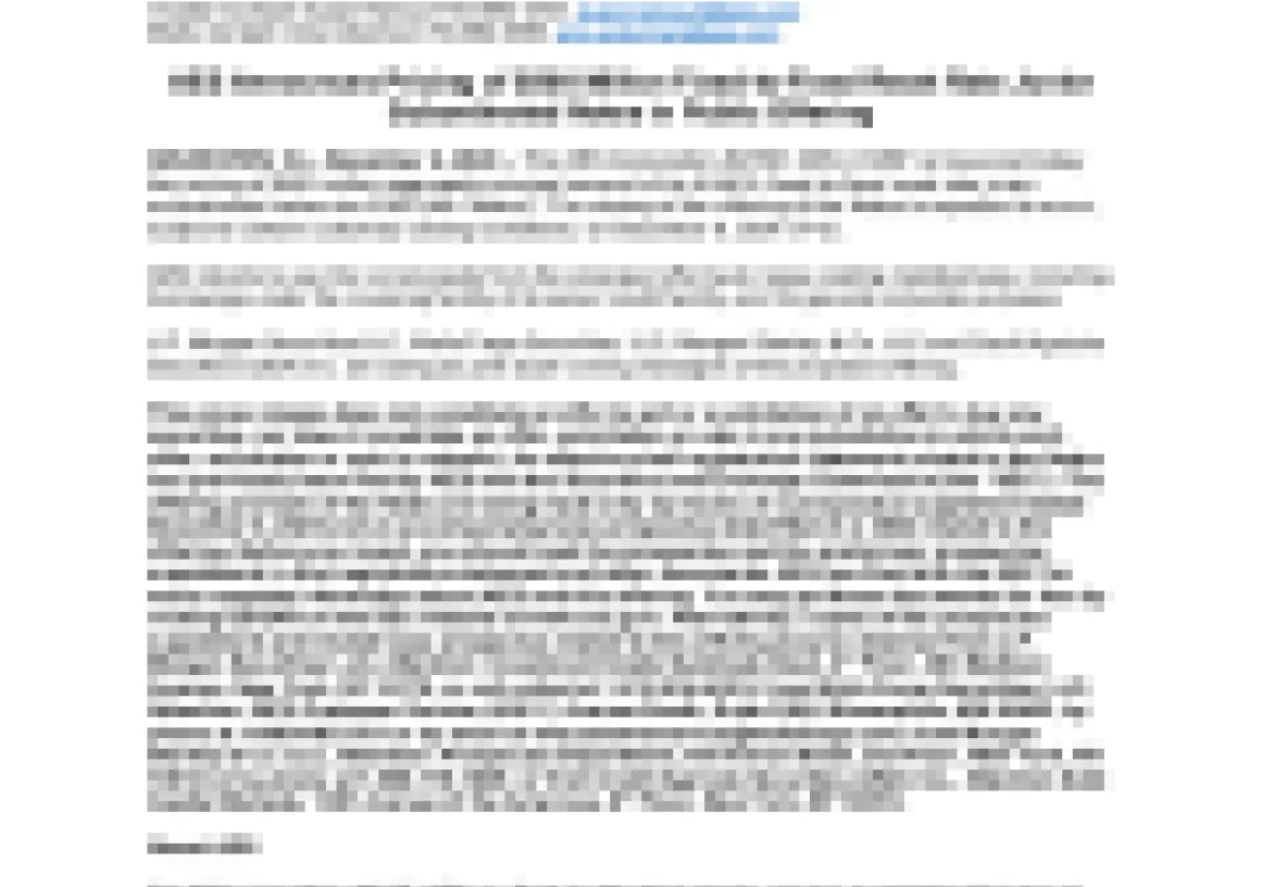 Image of a press release document from AES. The document announces the pricing of $800 million of senior notes in a public offering. It includes details about the transaction, financial information, and contact details. The AES logo appears at the top right corner.