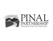 Logo of Pinal Partnership featuring a stylized landscape with mountains and a road, accompanied by the text 'Pinal Partnership: Uniting the Vision for Pinal County.'