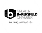 Logo of Greater Bakersfield Chamber featuring a stylized letter 'b' inside a shield, with the words 'GREATER BAKERSFIELD CHAMBER' and the slogan 'Building Something Better' below.