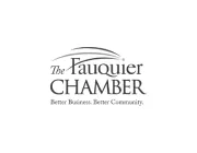 Logo of The Fauquier Chamber with the text 'Better Business. Better Community.' beneath it. The design features stylized lines above the word 'Fauquier'.
