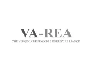 Logo of VA-REA, The Virginia Renewable Energy Alliance, with bold gray letters on a white background.